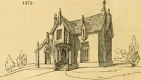 An illustration from An encyclopædia of cottage, farm, and villa architecture and furniture : containing numerous designs for dwellings from the cottage to the villa including farm houses, farmeries, and other agricultural buildings, several designs for country inns, public houses, and parochial schools, with the requisite fittings-up fixtures and furniture ; and appropriate offices, gardens and garden scenery ; each design accompanied by analytical and critical marks illustrative of the principles of archtiectural science and taste on whihc it is composed (1836)