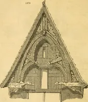 An illustration from An encyclopædia of cottage, farm, and villa architecture and furniture : containing numerous designs for dwellings from the cottage to the villa including farm houses, farmeries, and other agricultural buildings, several designs for country inns, public houses, and parochial schools, with the requisite fittings-up fixtures and furniture ; and appropriate offices, gardens and garden scenery ; each design accompanied by analytical and critical marks illustrative of the principles of archtiectural science and taste on whihc it is composed (1836)