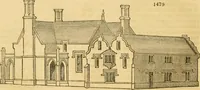 An illustration from An encyclopædia of cottage, farm, and villa architecture and furniture : containing numerous designs for dwellings from the cottage to the villa including farm houses, farmeries, and other agricultural buildings, several designs for country inns, public houses, and parochial schools, with the requisite fittings-up fixtures and furniture ; and appropriate offices, gardens and garden scenery ; each design accompanied by analytical and critical marks illustrative of the principles of archtiectural science and taste on whihc it is composed (1836)
