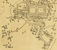 An illustration from An encyclopædia of cottage, farm, and villa architecture and furniture : containing numerous designs for dwellings from the cottage to the villa including farm houses, farmeries, and other agricultural buildings, several designs for country inns, public houses, and parochial schools, with the requisite fittings-up fixtures and furniture ; and appropriate offices, gardens and garden scenery ; each design accompanied by analytical and critical marks illustrative of the principles of archtiectural science and taste on whihc it is composed (1836)