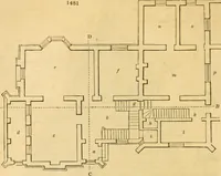 An illustration from An encyclopædia of cottage, farm, and villa architecture and furniture : containing numerous designs for dwellings from the cottage to the villa including farm houses, farmeries, and other agricultural buildings, several designs for country inns, public houses, and parochial schools, with the requisite fittings-up fixtures and furniture ; and appropriate offices, gardens and garden scenery ; each design accompanied by analytical and critical marks illustrative of the principles of archtiectural science and taste on whihc it is composed (1836)