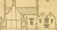 An illustration from An encyclopædia of cottage, farm, and villa architecture and furniture : containing numerous designs for dwellings from the cottage to the villa including farm houses, farmeries, and other agricultural buildings, several designs for country inns, public houses, and parochial schools, with the requisite fittings-up fixtures and furniture ; and appropriate offices, gardens and garden scenery ; each design accompanied by analytical and critical marks illustrative of the principles of archtiectural science and taste on whihc it is composed (1836)