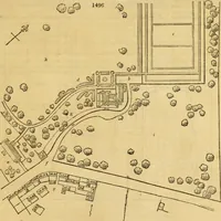 An illustration from An encyclopædia of cottage, farm, and villa architecture and furniture : containing numerous designs for dwellings from the cottage to the villa including farm houses, farmeries, and other agricultural buildings, several designs for country inns, public houses, and parochial schools, with the requisite fittings-up fixtures and furniture ; and appropriate offices, gardens and garden scenery ; each design accompanied by analytical and critical marks illustrative of the principles of archtiectural science and taste on whihc it is composed (1836)