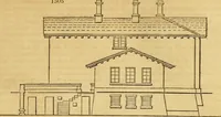 An illustration from An encyclopædia of cottage, farm, and villa architecture and furniture : containing numerous designs for dwellings from the cottage to the villa including farm houses, farmeries, and other agricultural buildings, several designs for country inns, public houses, and parochial schools, with the requisite fittings-up fixtures and furniture ; and appropriate offices, gardens and garden scenery ; each design accompanied by analytical and critical marks illustrative of the principles of archtiectural science and taste on whihc it is composed (1836)