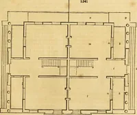An illustration from An encyclopædia of cottage, farm, and villa architecture and furniture : containing numerous designs for dwellings from the cottage to the villa including farm houses, farmeries, and other agricultural buildings, several designs for country inns, public houses, and parochial schools, with the requisite fittings-up fixtures and furniture ; and appropriate offices, gardens and garden scenery ; each design accompanied by analytical and critical marks illustrative of the principles of archtiectural science and taste on whihc it is composed (1836)