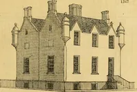 An illustration from An encyclopædia of cottage, farm, and villa architecture and furniture : containing numerous designs for dwellings from the cottage to the villa including farm houses, farmeries, and other agricultural buildings, several designs for country inns, public houses, and parochial schools, with the requisite fittings-up fixtures and furniture ; and appropriate offices, gardens and garden scenery ; each design accompanied by analytical and critical marks illustrative of the principles of archtiectural science and taste on whihc it is composed (1836)