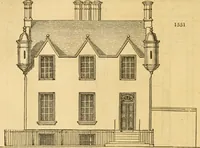 An illustration from An encyclopædia of cottage, farm, and villa architecture and furniture : containing numerous designs for dwellings from the cottage to the villa including farm houses, farmeries, and other agricultural buildings, several designs for country inns, public houses, and parochial schools, with the requisite fittings-up fixtures and furniture ; and appropriate offices, gardens and garden scenery ; each design accompanied by analytical and critical marks illustrative of the principles of archtiectural science and taste on whihc it is composed (1836)