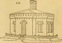 Picture 78 of 1377 from An encyclopædia of cottage, farm, and villa architecture and furniture : containing numerous designs for dwellings from the cottage to the villa including farm houses, farmeries, and other agricultural buildings, several designs for country inns, public houses, and parochial schools, with the requisite fittings-up fixtures and furniture ; and appropriate offices, gardens and garden scenery ; each design accompanied by analytical and critical marks illustrative of the principles of archtiectural science and taste on whihc it is composed (1836), leaf 91