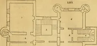 An illustration from An encyclopædia of cottage, farm, and villa architecture and furniture : containing numerous designs for dwellings from the cottage to the villa including farm houses, farmeries, and other agricultural buildings, several designs for country inns, public houses, and parochial schools, with the requisite fittings-up fixtures and furniture ; and appropriate offices, gardens and garden scenery ; each design accompanied by analytical and critical marks illustrative of the principles of archtiectural science and taste on whihc it is composed (1836)