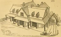 An illustration from An encyclopædia of cottage, farm, and villa architecture and furniture : containing numerous designs for dwellings from the cottage to the villa including farm houses, farmeries, and other agricultural buildings, several designs for country inns, public houses, and parochial schools, with the requisite fittings-up fixtures and furniture ; and appropriate offices, gardens and garden scenery ; each design accompanied by analytical and critical marks illustrative of the principles of archtiectural science and taste on whihc it is composed (1836)