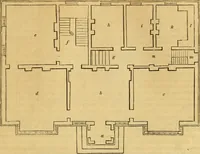 An illustration from An encyclopædia of cottage, farm, and villa architecture and furniture : containing numerous designs for dwellings from the cottage to the villa including farm houses, farmeries, and other agricultural buildings, several designs for country inns, public houses, and parochial schools, with the requisite fittings-up fixtures and furniture ; and appropriate offices, gardens and garden scenery ; each design accompanied by analytical and critical marks illustrative of the principles of archtiectural science and taste on whihc it is composed (1836)