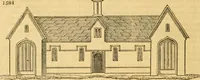 An illustration from An encyclopædia of cottage, farm, and villa architecture and furniture : containing numerous designs for dwellings from the cottage to the villa including farm houses, farmeries, and other agricultural buildings, several designs for country inns, public houses, and parochial schools, with the requisite fittings-up fixtures and furniture ; and appropriate offices, gardens and garden scenery ; each design accompanied by analytical and critical marks illustrative of the principles of archtiectural science and taste on whihc it is composed (1836)