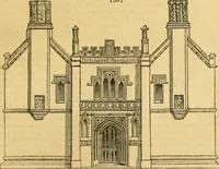 An illustration from An encyclopædia of cottage, farm, and villa architecture and furniture : containing numerous designs for dwellings from the cottage to the villa including farm houses, farmeries, and other agricultural buildings, several designs for country inns, public houses, and parochial schools, with the requisite fittings-up fixtures and furniture ; and appropriate offices, gardens and garden scenery ; each design accompanied by analytical and critical marks illustrative of the principles of archtiectural science and taste on whihc it is composed (1836)