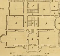 An illustration from An encyclopædia of cottage, farm, and villa architecture and furniture : containing numerous designs for dwellings from the cottage to the villa including farm houses, farmeries, and other agricultural buildings, several designs for country inns, public houses, and parochial schools, with the requisite fittings-up fixtures and furniture ; and appropriate offices, gardens and garden scenery ; each design accompanied by analytical and critical marks illustrative of the principles of archtiectural science and taste on whihc it is composed (1836)