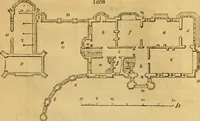 An illustration from An encyclopædia of cottage, farm, and villa architecture and furniture : containing numerous designs for dwellings from the cottage to the villa including farm houses, farmeries, and other agricultural buildings, several designs for country inns, public houses, and parochial schools, with the requisite fittings-up fixtures and furniture ; and appropriate offices, gardens and garden scenery ; each design accompanied by analytical and critical marks illustrative of the principles of archtiectural science and taste on whihc it is composed (1836)
