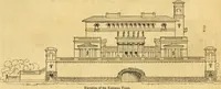 An illustration from An encyclopædia of cottage, farm, and villa architecture and furniture : containing numerous designs for dwellings from the cottage to the villa including farm houses, farmeries, and other agricultural buildings, several designs for country inns, public houses, and parochial schools, with the requisite fittings-up fixtures and furniture ; and appropriate offices, gardens and garden scenery ; each design accompanied by analytical and critical marks illustrative of the principles of archtiectural science and taste on whihc it is composed (1836)