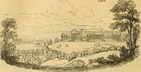 An illustration from An encyclopædia of cottage, farm, and villa architecture and furniture : containing numerous designs for dwellings from the cottage to the villa including farm houses, farmeries, and other agricultural buildings, several designs for country inns, public houses, and parochial schools, with the requisite fittings-up fixtures and furniture ; and appropriate offices, gardens and garden scenery ; each design accompanied by analytical and critical marks illustrative of the principles of archtiectural science and taste on whihc it is composed (1836)