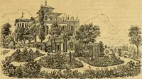 An illustration from An encyclopædia of cottage, farm, and villa architecture and furniture : containing numerous designs for dwellings from the cottage to the villa including farm houses, farmeries, and other agricultural buildings, several designs for country inns, public houses, and parochial schools, with the requisite fittings-up fixtures and furniture ; and appropriate offices, gardens and garden scenery ; each design accompanied by analytical and critical marks illustrative of the principles of archtiectural science and taste on whihc it is composed (1836)