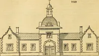 An illustration from An encyclopædia of cottage, farm, and villa architecture and furniture : containing numerous designs for dwellings from the cottage to the villa including farm houses, farmeries, and other agricultural buildings, several designs for country inns, public houses, and parochial schools, with the requisite fittings-up fixtures and furniture ; and appropriate offices, gardens and garden scenery ; each design accompanied by analytical and critical marks illustrative of the principles of archtiectural science and taste on whihc it is composed (1836)