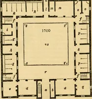 An illustration from An encyclopædia of cottage, farm, and villa architecture and furniture : containing numerous designs for dwellings from the cottage to the villa including farm houses, farmeries, and other agricultural buildings, several designs for country inns, public houses, and parochial schools, with the requisite fittings-up fixtures and furniture ; and appropriate offices, gardens and garden scenery ; each design accompanied by analytical and critical marks illustrative of the principles of archtiectural science and taste on whihc it is composed (1836)
