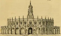 An illustration from An encyclopædia of cottage, farm, and villa architecture and furniture : containing numerous designs for dwellings from the cottage to the villa including farm houses, farmeries, and other agricultural buildings, several designs for country inns, public houses, and parochial schools, with the requisite fittings-up fixtures and furniture ; and appropriate offices, gardens and garden scenery ; each design accompanied by analytical and critical marks illustrative of the principles of archtiectural science and taste on whihc it is composed (1836)