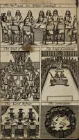 An illustration from Englands glory, or, An exact catalogue of the Lords of His Majesties Most Honourable Privy Councel. : with the Knights of the Most Noble Order of Saint George, called the Garter, and the House of Peers. : as also a catalogue of the Lord Bishops, The House of Commons, the dukes, marquesses, earles, viscounts, barons and baronets, &c. made since His Majesties happy restoration, and the times of their several creations; : likewise a perfect list of the Knights of the Bath, and the preparations and habits that were made for them at the time of their installment at the coronation; together with a perfect catalogue of the Lower House of Convocation now sitting at Westminster (1660)