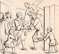 An illustration from England under the house of Hanover; : its history and condition during the reigns of the three Georges, illustrated from the caricatures and satires of the day. (1848)