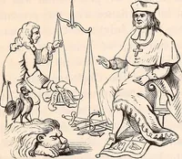 An illustration from England under the house of Hanover; : its history and condition during the reigns of the three Georges, illustrated from the caricatures and satires of the day. (1848)