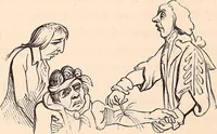 An illustration from England under the house of Hanover; : its history and condition during the reigns of the three Georges, illustrated from the caricatures and satires of the day. (1848)
