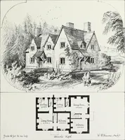 An illustration from English country houses. Forty-five views and plans of recently erected mansions, private residences, parsonage-houses, farm-houses, lodges, and cottages: with a practical treatise on house-building (1870)