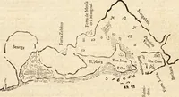 An illustration from The English pilot. [cartographic material] : The fourth book. Describing The West-India navigation, from Hudson's Bay to the River Amazones. Particularly delineating The Sea Coasts, Capes, Headlands, Rivers, Bays, Roads, Havens, Harbours, Streights, Rocks, Sands, Shoals, Banks, Depths of Water, and Anchorage, with all the Islands therein, as Jamaica, Cuba, Hispaniola, Barbadoes, Antigua, Bermudas, Porto Rico, and the rest of the Caribbee and Bahama Islands. Also, A new Description of Newfoundland, New England, New York, East and West New- Jersey, Dellawar Bay, Virginia, Maryland, Carolina. showing, The Courses and Distances from one Place to another; the Ebbing and Flowing of the Sea, the Setting of the Tides and Currents, &c. With many other Things necessary to be known in Navigation. (1775)