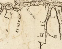 An illustration from The English pilot. [cartographic material] : The fourth book. Describing The West-India navigation, from Hudson's Bay to the River Amazones. Particularly delineating The Sea Coasts, Capes, Headlands, Rivers, Bays, Roads, Havens, Harbours, Streights, Rocks, Sands, Shoals, Banks, Depths of Water, and Anchorage, with all the Islands therein, as Jamaica, Cuba, Hispaniola, Barbadoes, Antigua, Bermudas, Porto Rico, and the rest of the Caribbee and Bahama Islands. Also, A new Description of Newfoundland, New England, New York, East and West New- Jersey, Dellawar Bay, Virginia, Maryland, Carolina. showing, The Courses and Distances from one Place to another; the Ebbing and Flowing of the Sea, the Setting of the Tides and Currents, &c. With many other Things necessary to be known in Navigation. (1775)
