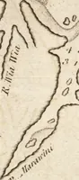 An illustration from The English pilot. [cartographic material] : The fourth book. Describing The West-India navigation, from Hudson's Bay to the River Amazones. Particularly delineating The Sea Coasts, Capes, Headlands, Rivers, Bays, Roads, Havens, Harbours, Streights, Rocks, Sands, Shoals, Banks, Depths of Water, and Anchorage, with all the Islands therein, as Jamaica, Cuba, Hispaniola, Barbadoes, Antigua, Bermudas, Porto Rico, and the rest of the Caribbee and Bahama Islands. Also, A new Description of Newfoundland, New England, New York, East and West New- Jersey, Dellawar Bay, Virginia, Maryland, Carolina. showing, The Courses and Distances from one Place to another; the Ebbing and Flowing of the Sea, the Setting of the Tides and Currents, &c. With many other Things necessary to be known in Navigation. (1775)