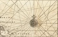 An illustration from The English pilot. [cartographic material] : The fourth book. Describing The West-India navigation, from Hudson's Bay to the River Amazones. Particularly delineating The Sea Coasts, Capes, Headlands, Rivers, Bays, Roads, Havens, Harbours, Streights, Rocks, Sands, Shoals, Banks, Depths of Water, and Anchorage, with all the Islands therein, as Jamaica, Cuba, Hispaniola, Barbadoes, Antigua, Bermudas, Porto Rico, and the rest of the Caribbee and Bahama Islands. Also, A new Description of Newfoundland, New England, New York, East and West New- Jersey, Dellawar Bay, Virginia, Maryland, Carolina. showing, The Courses and Distances from one Place to another; the Ebbing and Flowing of the Sea, the Setting of the Tides and Currents, &c. With many other Things necessary to be known in Navigation. (1775)