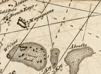 An illustration from The English pilot. [cartographic material] : The fourth book. Describing The West-India navigation, from Hudson's Bay to the River Amazones. Particularly delineating The Sea Coasts, Capes, Headlands, Rivers, Bays, Roads, Havens, Harbours, Streights, Rocks, Sands, Shoals, Banks, Depths of Water, and Anchorage, with all the Islands therein, as Jamaica, Cuba, Hispaniola, Barbadoes, Antigua, Bermudas, Porto Rico, and the rest of the Caribbee and Bahama Islands. Also, A new Description of Newfoundland, New England, New York, East and West New- Jersey, Dellawar Bay, Virginia, Maryland, Carolina. showing, The Courses and Distances from one Place to another; the Ebbing and Flowing of the Sea, the Setting of the Tides and Currents, &c. With many other Things necessary to be known in Navigation. (1775)