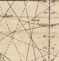 An illustration from The English pilot. [cartographic material] : The fourth book. Describing The West-India navigation, from Hudson's Bay to the River Amazones. Particularly delineating The Sea Coasts, Capes, Headlands, Rivers, Bays, Roads, Havens, Harbours, Streights, Rocks, Sands, Shoals, Banks, Depths of Water, and Anchorage, with all the Islands therein, as Jamaica, Cuba, Hispaniola, Barbadoes, Antigua, Bermudas, Porto Rico, and the rest of the Caribbee and Bahama Islands. Also, A new Description of Newfoundland, New England, New York, East and West New- Jersey, Dellawar Bay, Virginia, Maryland, Carolina. showing, The Courses and Distances from one Place to another; the Ebbing and Flowing of the Sea, the Setting of the Tides and Currents, &c. With many other Things necessary to be known in Navigation. (1775)