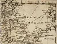 An illustration from The English pilot. [cartographic material] : The fourth book. Describing The West-India navigation, from Hudson's Bay to the River Amazones. Particularly delineating The Sea Coasts, Capes, Headlands, Rivers, Bays, Roads, Havens, Harbours, Streights, Rocks, Sands, Shoals, Banks, Depths of Water, and Anchorage, with all the Islands therein, as Jamaica, Cuba, Hispaniola, Barbadoes, Antigua, Bermudas, Porto Rico, and the rest of the Caribbee and Bahama Islands. Also, A new Description of Newfoundland, New England, New York, East and West New- Jersey, Dellawar Bay, Virginia, Maryland, Carolina. showing, The Courses and Distances from one Place to another; the Ebbing and Flowing of the Sea, the Setting of the Tides and Currents, &c. With many other Things necessary to be known in Navigation. (1775)