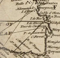 An illustration from The English pilot. [cartographic material] : The fourth book. Describing The West-India navigation, from Hudson's Bay to the River Amazones. Particularly delineating The Sea Coasts, Capes, Headlands, Rivers, Bays, Roads, Havens, Harbours, Streights, Rocks, Sands, Shoals, Banks, Depths of Water, and Anchorage, with all the Islands therein, as Jamaica, Cuba, Hispaniola, Barbadoes, Antigua, Bermudas, Porto Rico, and the rest of the Caribbee and Bahama Islands. Also, A new Description of Newfoundland, New England, New York, East and West New- Jersey, Dellawar Bay, Virginia, Maryland, Carolina. showing, The Courses and Distances from one Place to another; the Ebbing and Flowing of the Sea, the Setting of the Tides and Currents, &c. With many other Things necessary to be known in Navigation. (1775)