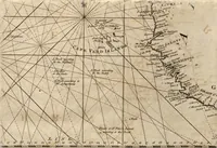 An illustration from The English pilot. [cartographic material] : The fourth book. Describing The West-India navigation, from Hudson's Bay to the River Amazones. Particularly delineating The Sea Coasts, Capes, Headlands, Rivers, Bays, Roads, Havens, Harbours, Streights, Rocks, Sands, Shoals, Banks, Depths of Water, and Anchorage, with all the Islands therein, as Jamaica, Cuba, Hispaniola, Barbadoes, Antigua, Bermudas, Porto Rico, and the rest of the Caribbee and Bahama Islands. Also, A new Description of Newfoundland, New England, New York, East and West New- Jersey, Dellawar Bay, Virginia, Maryland, Carolina. showing, The Courses and Distances from one Place to another; the Ebbing and Flowing of the Sea, the Setting of the Tides and Currents, &c. With many other Things necessary to be known in Navigation. (1775)