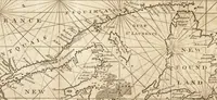 An illustration from The English pilot. [cartographic material] : The fourth book. Describing The West-India navigation, from Hudson's Bay to the River Amazones. Particularly delineating The Sea Coasts, Capes, Headlands, Rivers, Bays, Roads, Havens, Harbours, Streights, Rocks, Sands, Shoals, Banks, Depths of Water, and Anchorage, with all the Islands therein, as Jamaica, Cuba, Hispaniola, Barbadoes, Antigua, Bermudas, Porto Rico, and the rest of the Caribbee and Bahama Islands. Also, A new Description of Newfoundland, New England, New York, East and West New- Jersey, Dellawar Bay, Virginia, Maryland, Carolina. showing, The Courses and Distances from one Place to another; the Ebbing and Flowing of the Sea, the Setting of the Tides and Currents, &c. With many other Things necessary to be known in Navigation. (1775)