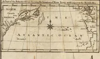 An illustration from The English pilot. [cartographic material] : The fourth book. Describing The West-India navigation, from Hudson's Bay to the River Amazones. Particularly delineating The Sea Coasts, Capes, Headlands, Rivers, Bays, Roads, Havens, Harbours, Streights, Rocks, Sands, Shoals, Banks, Depths of Water, and Anchorage, with all the Islands therein, as Jamaica, Cuba, Hispaniola, Barbadoes, Antigua, Bermudas, Porto Rico, and the rest of the Caribbee and Bahama Islands. Also, A new Description of Newfoundland, New England, New York, East and West New- Jersey, Dellawar Bay, Virginia, Maryland, Carolina. showing, The Courses and Distances from one Place to another; the Ebbing and Flowing of the Sea, the Setting of the Tides and Currents, &c. With many other Things necessary to be known in Navigation. (1775)