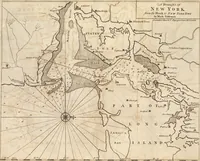 An illustration from The English pilot. [cartographic material] : The fourth book. Describing The West-India navigation, from Hudson's Bay to the River Amazones. Particularly delineating The Sea Coasts, Capes, Headlands, Rivers, Bays, Roads, Havens, Harbours, Streights, Rocks, Sands, Shoals, Banks, Depths of Water, and Anchorage, with all the Islands therein, as Jamaica, Cuba, Hispaniola, Barbadoes, Antigua, Bermudas, Porto Rico, and the rest of the Caribbee and Bahama Islands. Also, A new Description of Newfoundland, New England, New York, East and West New- Jersey, Dellawar Bay, Virginia, Maryland, Carolina. showing, The Courses and Distances from one Place to another; the Ebbing and Flowing of the Sea, the Setting of the Tides and Currents, &c. With many other Things necessary to be known in Navigation. (1775)