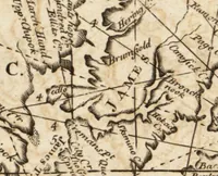 An illustration from The English pilot. [cartographic material] : The fourth book. Describing The West-India navigation, from Hudson's Bay to the River Amazones. Particularly delineating The Sea Coasts, Capes, Headlands, Rivers, Bays, Roads, Havens, Harbours, Streights, Rocks, Sands, Shoals, Banks, Depths of Water, and Anchorage, with all the Islands therein, as Jamaica, Cuba, Hispaniola, Barbadoes, Antigua, Bermudas, Porto Rico, and the rest of the Caribbee and Bahama Islands. Also, A new Description of Newfoundland, New England, New York, East and West New- Jersey, Dellawar Bay, Virginia, Maryland, Carolina. showing, The Courses and Distances from one Place to another; the Ebbing and Flowing of the Sea, the Setting of the Tides and Currents, &c. With many other Things necessary to be known in Navigation. (1775)