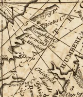 An illustration from The English pilot. [cartographic material] : The fourth book. Describing The West-India navigation, from Hudson's Bay to the River Amazones. Particularly delineating The Sea Coasts, Capes, Headlands, Rivers, Bays, Roads, Havens, Harbours, Streights, Rocks, Sands, Shoals, Banks, Depths of Water, and Anchorage, with all the Islands therein, as Jamaica, Cuba, Hispaniola, Barbadoes, Antigua, Bermudas, Porto Rico, and the rest of the Caribbee and Bahama Islands. Also, A new Description of Newfoundland, New England, New York, East and West New- Jersey, Dellawar Bay, Virginia, Maryland, Carolina. showing, The Courses and Distances from one Place to another; the Ebbing and Flowing of the Sea, the Setting of the Tides and Currents, &c. With many other Things necessary to be known in Navigation. (1775)