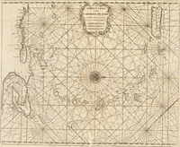An illustration from The English pilot. [cartographic material] : The fourth book. Describing The West-India navigation, from Hudson's Bay to the River Amazones. Particularly delineating The Sea Coasts, Capes, Headlands, Rivers, Bays, Roads, Havens, Harbours, Streights, Rocks, Sands, Shoals, Banks, Depths of Water, and Anchorage, with all the Islands therein, as Jamaica, Cuba, Hispaniola, Barbadoes, Antigua, Bermudas, Porto Rico, and the rest of the Caribbee and Bahama Islands. Also, A new Description of Newfoundland, New England, New York, East and West New- Jersey, Dellawar Bay, Virginia, Maryland, Carolina. showing, The Courses and Distances from one Place to another; the Ebbing and Flowing of the Sea, the Setting of the Tides and Currents, &c. With many other Things necessary to be known in Navigation. (1775)