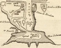 An illustration from The English pilot. [cartographic material] : The fourth book. Describing The West-India navigation, from Hudson's Bay to the River Amazones. Particularly delineating The Sea Coasts, Capes, Headlands, Rivers, Bays, Roads, Havens, Harbours, Streights, Rocks, Sands, Shoals, Banks, Depths of Water, and Anchorage, with all the Islands therein, as Jamaica, Cuba, Hispaniola, Barbadoes, Antigua, Bermudas, Porto Rico, and the rest of the Caribbee and Bahama Islands. Also, A new Description of Newfoundland, New England, New York, East and West New- Jersey, Dellawar Bay, Virginia, Maryland, Carolina. showing, The Courses and Distances from one Place to another; the Ebbing and Flowing of the Sea, the Setting of the Tides and Currents, &c. With many other Things necessary to be known in Navigation. (1775)