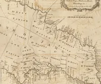 An illustration from The English pilot. [cartographic material] : The fourth book. Describing The West-India navigation, from Hudson's Bay to the River Amazones. Particularly delineating The Sea Coasts, Capes, Headlands, Rivers, Bays, Roads, Havens, Harbours, Streights, Rocks, Sands, Shoals, Banks, Depths of Water, and Anchorage, with all the Islands therein, as Jamaica, Cuba, Hispaniola, Barbadoes, Antigua, Bermudas, Porto Rico, and the rest of the Caribbee and Bahama Islands. Also, A new Description of Newfoundland, New England, New York, East and West New- Jersey, Dellawar Bay, Virginia, Maryland, Carolina. showing, The Courses and Distances from one Place to another; the Ebbing and Flowing of the Sea, the Setting of the Tides and Currents, &c. With many other Things necessary to be known in Navigation. (1775)