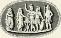 An illustration from Engraved gems; their history and place in art, in which is embodied the author's former treatise, with extensive revisions and additions; reminiscences of travels in the pursuit and acquisition of engraved gems ... to which is added a descriptive list of the author's cabinet of gems, forming a compend of Greek and Roman classics and antiquities .. (1889)