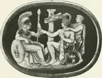 An illustration from Engraved gems; their history and place in art, in which is embodied the author's former treatise, with extensive revisions and additions; reminiscences of travels in the pursuit and acquisition of engraved gems ... to which is added a descriptive list of the author's cabinet of gems, forming a compend of Greek and Roman classics and antiquities .. (1889)