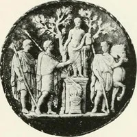 An illustration from Engraved gems; their history and place in art, in which is embodied the author's former treatise, with extensive revisions and additions; reminiscences of travels in the pursuit and acquisition of engraved gems ... to which is added a descriptive list of the author's cabinet of gems, forming a compend of Greek and Roman classics and antiquities .. (1889)